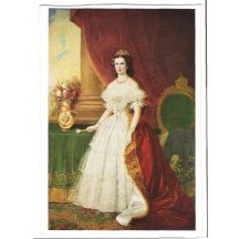 Barevný portrét, Elisabeth v šatech s červenou vlečkou