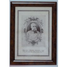 Painting of His Majesty Emperor Franz Joseph I., made from hair, unique