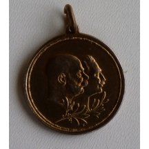 Medaile s vyobrazením císaře Franz Josefa a Wilhelma