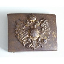Opasková přezka z bronzu s rakouskou orlicí a korunou