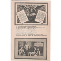 Double portrait of Franz Joseph on postcard , with poem