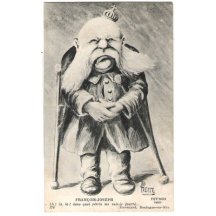 František Josef jako nemohoucí stařík s berlemi