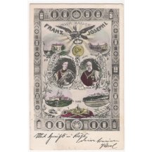 Barevná pohlednice - náš císař František Josef 