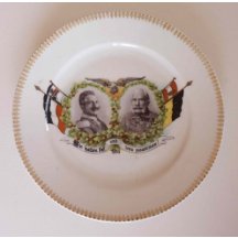 Talíř s Františkem Josefem a Vilémem/ 18 cm , rok 1914