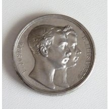 Franz Joseph a Elisabeth, společně na stříbrné medaili