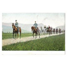 Franz Josef a velitel jsou vpředu , za nimi jede skupina vojáků