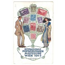 Výstavní pohlednice- Vídeň 1911, známky, další varianta