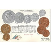 Pohlednice s mincemi- Portugal, Portugalsko