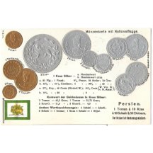 Pohlednice s mincemi- Persien, Persie