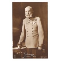 Franz Joseph in uniform , next to table