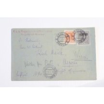 Dopis frankovaný přetiskovou emisí Flugpost - výplatní emisí