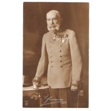 Stojící Franz Josef, opírající se o stůl