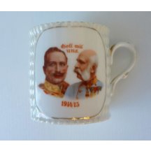 Hrníček s dvojportrétem císařů - kobaltový lesk 