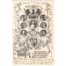 Postcards of 25th wedding's anniversary of imperial couple 