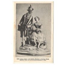Franz Josef a Elisabeth - pohlednice skleněného sousoší