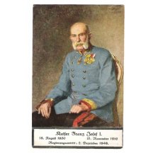 Emperor Franz Joseph with date of birth and death