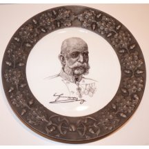 Plate with cartoons portrait of Franz Joseph I.