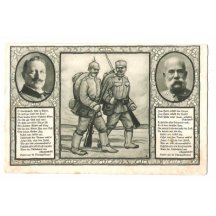 Německý a rakouský voják, Franz Josef a Wilhelm s doprovodnými texty