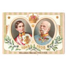 Dva portréty císaře Franz Josefa s královskou korunou