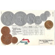 Pohlednice s mincemi- Holandská Indie
