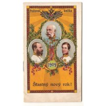 Poštovní knížka- Šťastný Nový rok, 1909