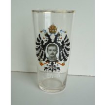High glass with portrait of emperor Carl and the austrian eagle 