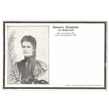Císařovna Elisabeth s údaji dne narození a dne úmrtí