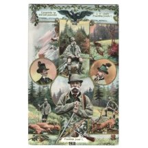 Několik portrétů Franz Josefa v mysliveckém úboru a jeho trofeje