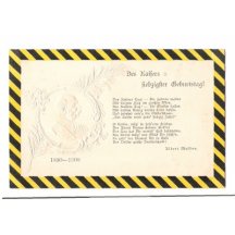 Pohlednice k císařovým 70. narozeninám s básní Alberta Maldena