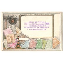 Známky a orlice - neprošlá pohlednice s přítiskem