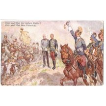 Vojáci vzdávají hold Franz Josefovi a Karlovi- barevná verze