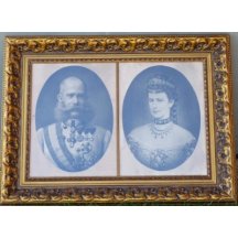 36. Císař František Josef a císařovna Alžběta / párové obrazy 80 cm x 60 cm + 80 cm x 60 cm