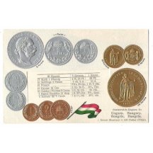 Pohlednice s mincemi Franz Josefa- maďarské vydání (2)
