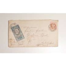 Celina 5 Kr. dofrankována 10 Kr a kolek 2 floriny