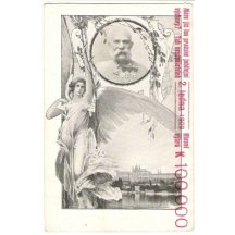 Portrét císaře Františka a pohled na Prahu