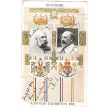 Vzácná pohlednice s portrétem anglického krále a Franz Josefa