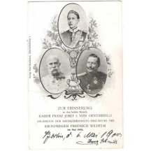 Společné foto císařů s korunním princem - Friedrich / tisková varianta