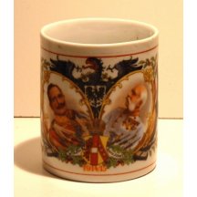 Cup with Franz Josef I. and Wilhelm II. , with austrian eagle
