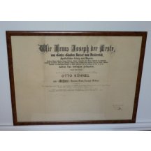 Otto Kühnel - listina s podpisem Franz Josefa - Řád FJ I.