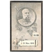 Franz Josef - smuteční verze pohlednice