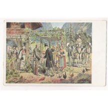 Král Albert na návštěvě prostého lidu