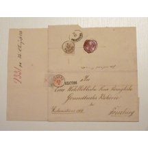 Dopis frankovaný 3 Kr a 6 Kr / Ondřejský kříž 