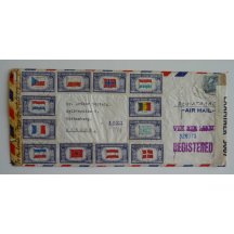 Letecký dopis z USA do Švédska se zajímavou frankaturou