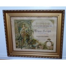 Diplom s litografickou medailí císaře Františka Josefa