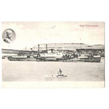 Grad Petrovaradin a v rohu portrét Franz Josefa