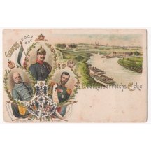 Německo, Rakousko, Rusko s portréty císařů těchto zemí