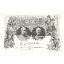 František Josef a Vilém, v pozadí město