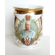 Velký hrneček s Františkem Josefem a pozlacením