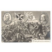 Rakouští a němečtí vojáci ženou protivníka- vlajky, F.J. a W.