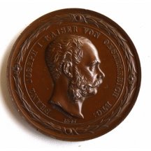 Franz Joseph I. on the medal , Academy in Vienna